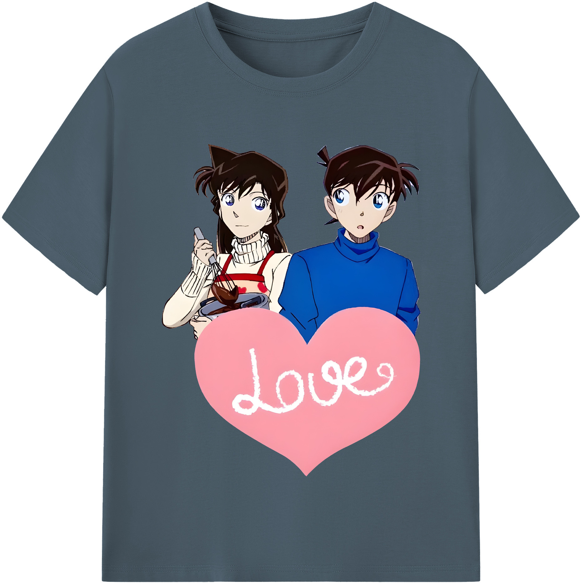 （画像用） 名探偵コナン 毛利 蘭 もうり らん、モーリ ラン Detective Conan Rachel Moore 綿100％半袖Tシャツ（フロントプリント）